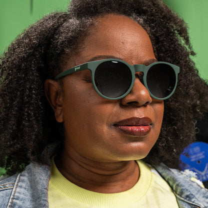 Round Green Sunglasses - I Have These on Vinyl, Too Dark Green | Goodr