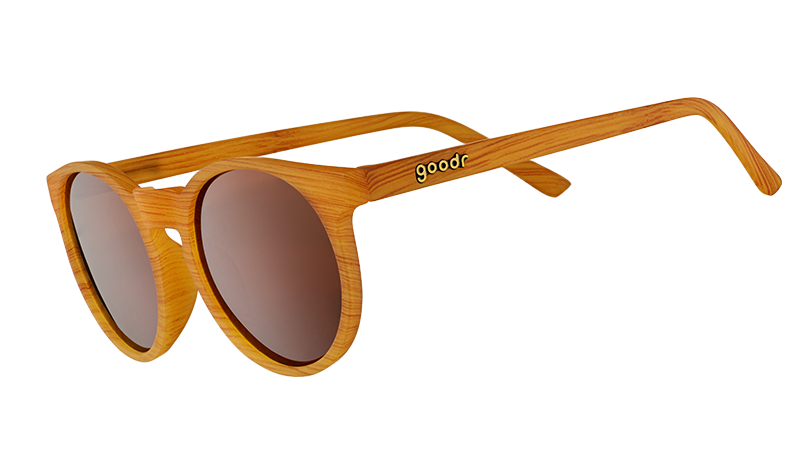 Round Wood Grain Sunglasses - Bodhi's Ultimate Ride Light Brown | Goodr