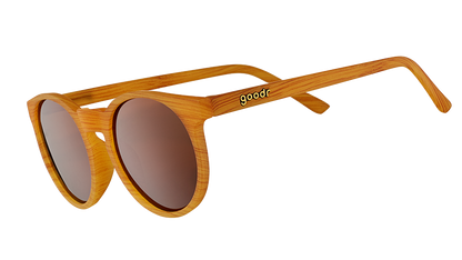 Round Wood Grain Sunglasses - Bodhi's Ultimate Ride Light Brown | Goodr
