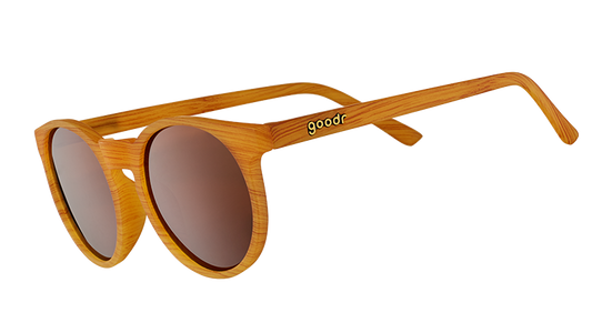 Round Wood Grain Sunglasses - Bodhi's Ultimate Ride Light Brown | Goodr
