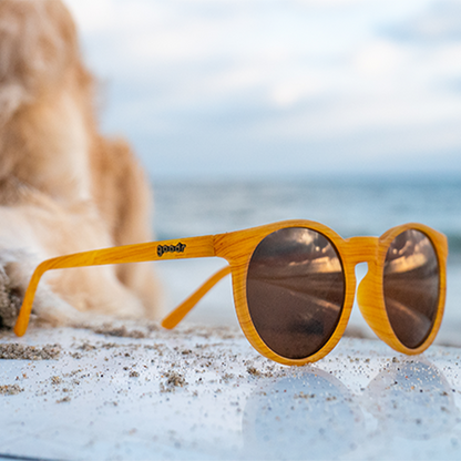 Round Wood Grain Sunglasses - Bodhi's Ultimate Ride Light Brown | Goodr