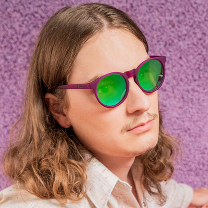 Round Vintage Sunglasses - Thanks, They're Vintage Dark Purple | Goodr