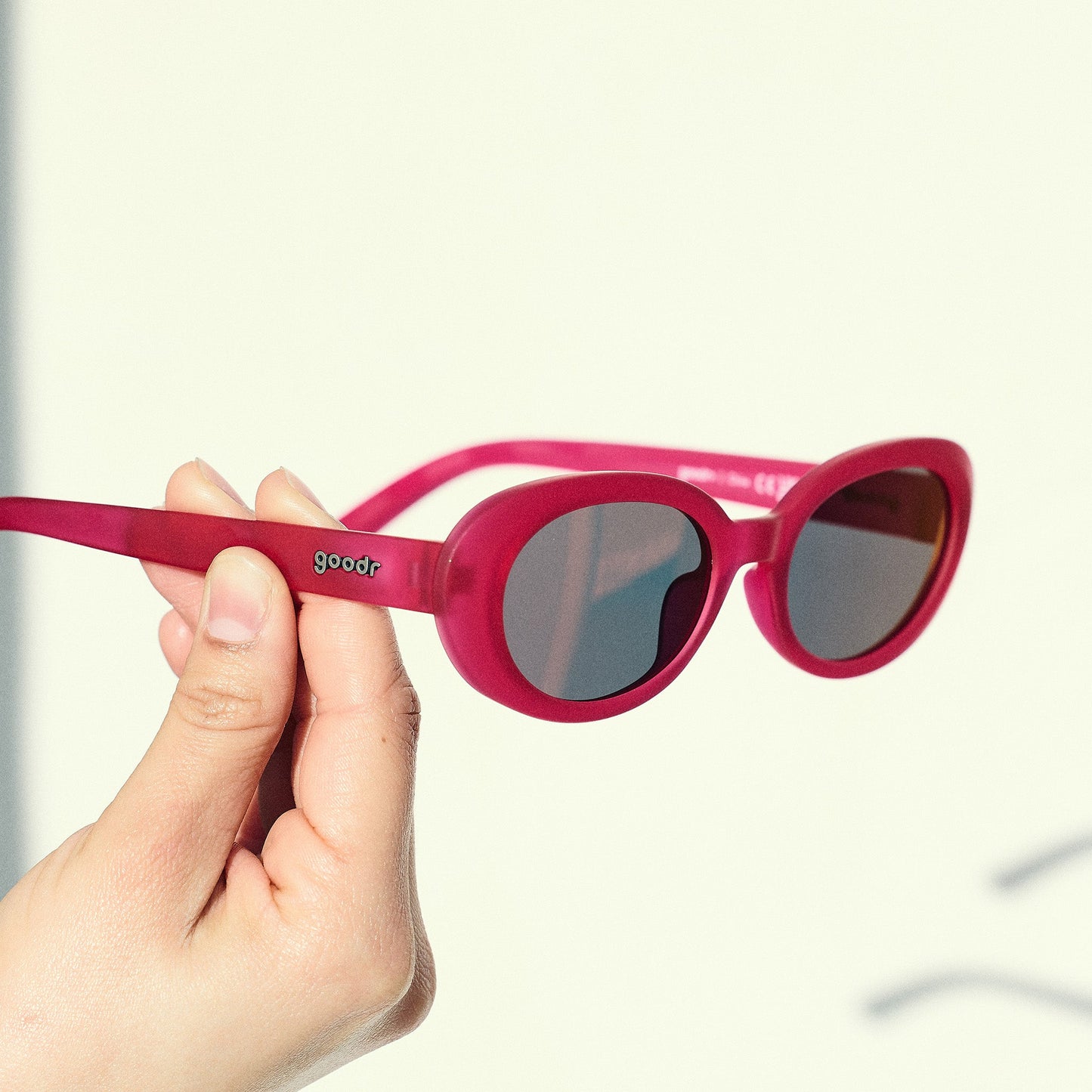 Hot Pink Oval Sunglasses - Dancing Through Dimensions Hot Pink | Goodr