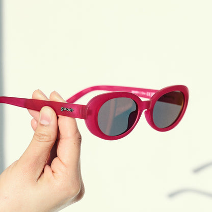 Hot Pink Oval Sunglasses - Dancing Through Dimensions Hot Pink | Goodr