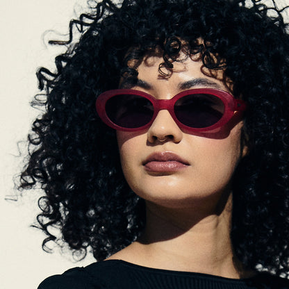 Hot Pink Oval Sunglasses - Dancing Through Dimensions Hot Pink | Goodr