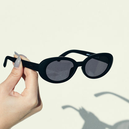 Black Oval Sunglasses - Always Having a Moment Black | Goodr